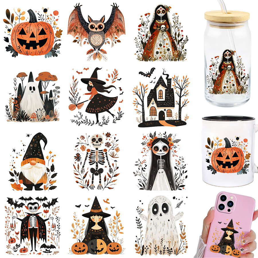 Rdta Tank Glass - 2 stuks Scandinavische herfstvolkskunst Halloween DIY