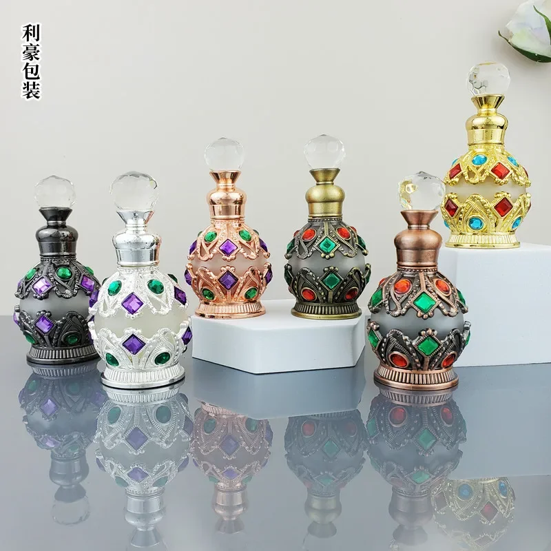 Juice Bottle Dropper - 15Ml Parfumfles Vintage Metalen Arabische Stijl