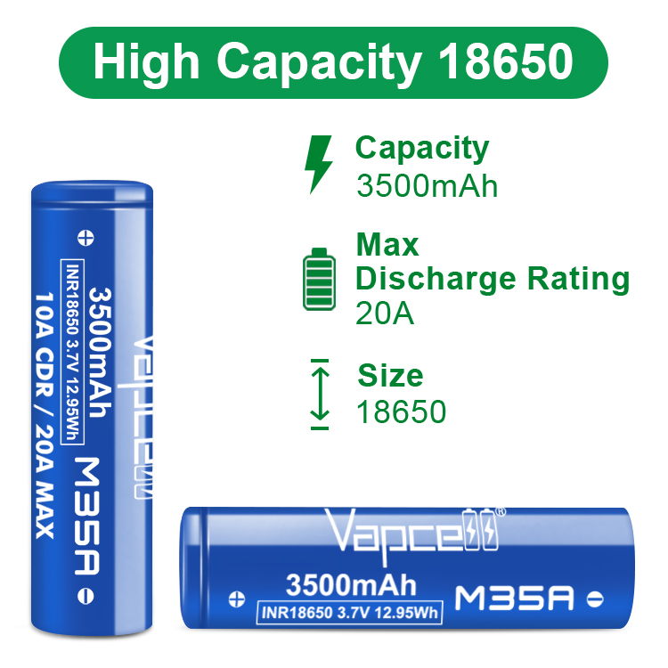 Vape Battery 18650 - Originele Vapcell M35A 18650 M35A 3500